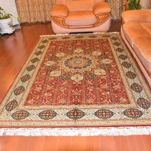 6'x9' красный цвет персидский дизайн шелковые ковры ручной плетения шелковый ковер классический диван области ковер
