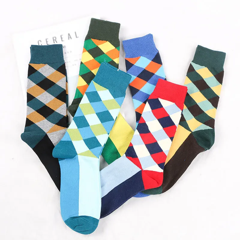 Забавные носки для влюбленных, мужские носки, удобные модные носки, 1 пара, унисекс, носки в британском стиле, абстракция, женские хлопковые