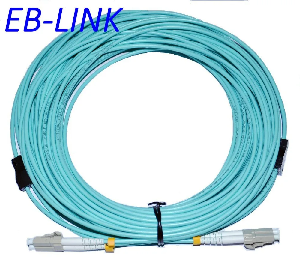 

INDOOR ARMORED 3METERS LC-LC DUPLEX 10 GIGABIT 50/125 MULTIMODE FIBER OPTIC CABLE OM3 AQUA 10GB PATCH CORD JUMPER