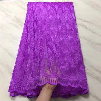

Pure Color Nigerian Cheap Laces Fabrics With Free Shipping African Lace Fabric 2019 High Quality Lace Purple French Tulle Lace