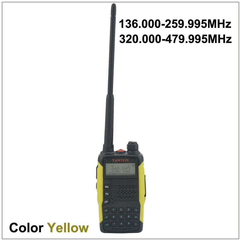 

Dual Band FM Portable Two-way Radio YANTON GT-03 TX & RX both from 136.000-259.995MHz & 320.000-479.995MHz Color Yellow