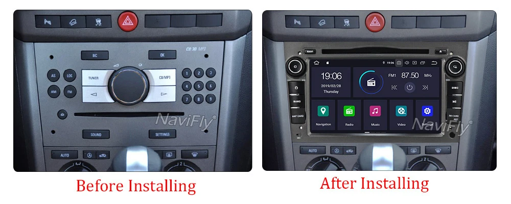 Top NaviFly Opel Android Car Multimedia Player 2 Din Android 9.0 Opel DVD GPS For Astra Meriva Vectra Antara Zafira Corsa Vauxhall 6