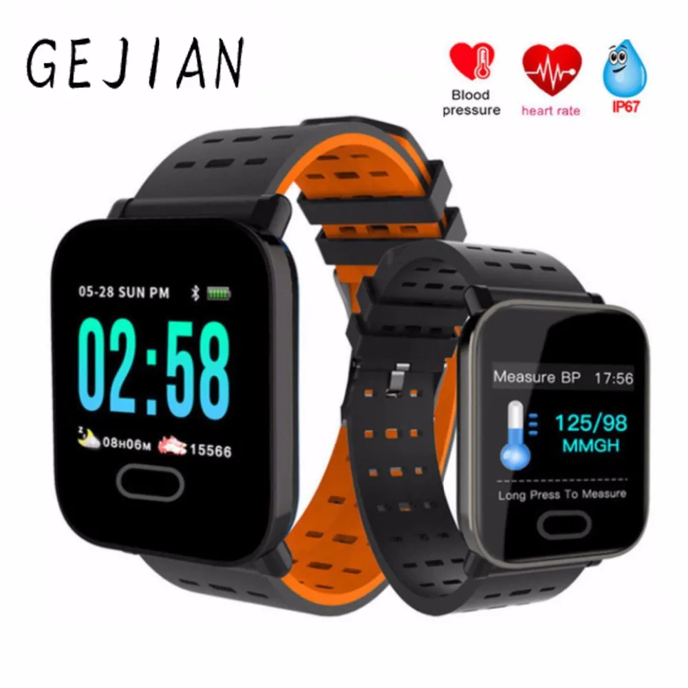 

GEJIAN A6 Smart Watch Heart Rate Monitor Sport Fitness Tracker Sleep Monitor Waterproof Sport Watch Band for IOS Android Gifts