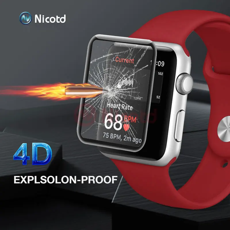 Nicodd для Apple watch 42 мм 38 мм Защита экрана для Apple 44 мм 40 мм серия часов 1/2/3 пленка 5D/4D изогнутая пленка из закаленного стекла