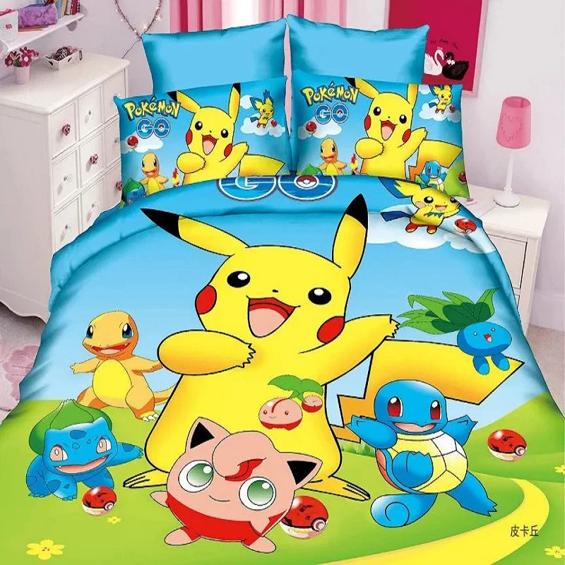 Popular Pokemon Game Bedding Set 3 4pcs Children Twin Size Bed Linen Set Bedding Sets Aliexpress
