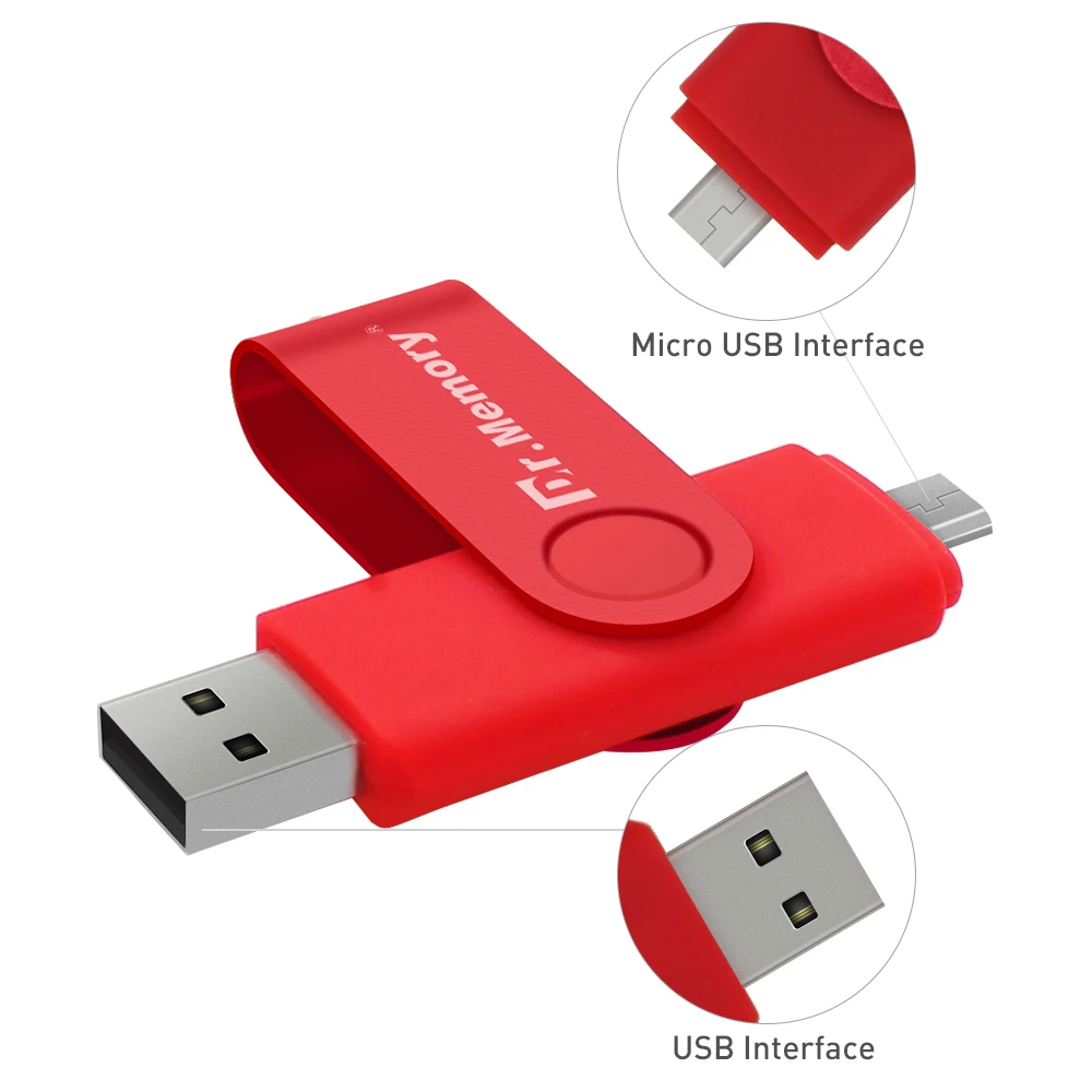 OTG Android мобильный телефон Pendrive 32 ГБ 16 8 4 2 в 1 USB флеш накопители цветной