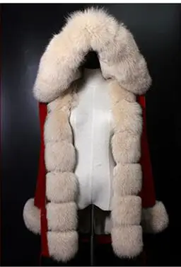 Настоящий мех кролика Американский военный парка с красной лисой меховой капюшон длинный женский Cmouflage армейское пальто с меховой подкладкой ватная куртка - Цвет: Color 32