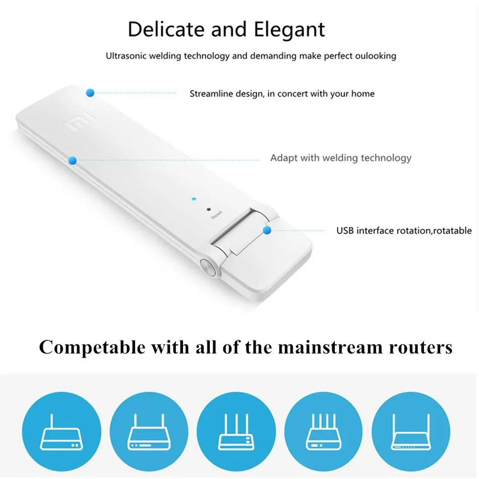 Xiaomi Mi WiFi усилитель 2 роутера 300 м Мини Wi-Fi ретранслятор Беспроводной сетевой усилитель USB удлинитель питания английская версия