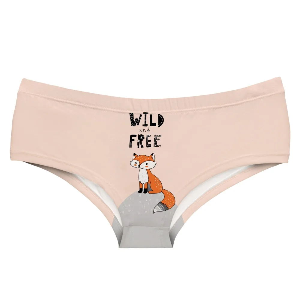 

LEIMOLIS WILD AND FREE FOX funny print sexy hot panties female kawaii Lovely underwear push up briefs women lingerie thongs