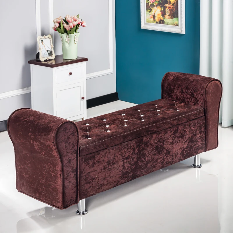 Q L120 W40 H40 Multifunctional Storage Stool Chair Bedroom Bed End Stool Storage Bench Fabric Shoe Bench Household Sofa Bench Pouf Taburete - Color: Q L120 W40 H40