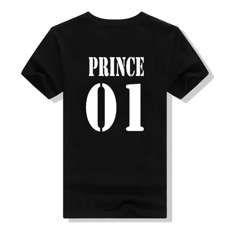 2018 Couple Prince 01 T Shirt Princess 01 Letter Print T-Shirt Women Men Hipster Fashion Tshirt Casual Couple T Shirt For Lover