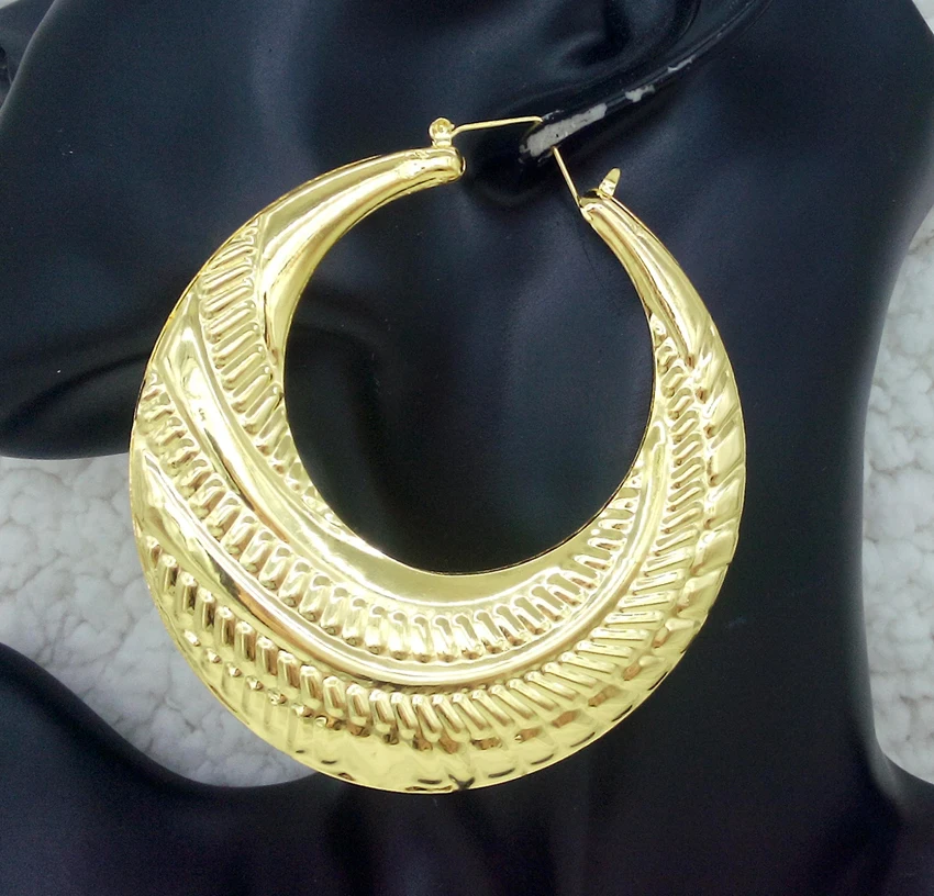 Серьги кольца женские из бамбука большие круглые ювелирные украшения в стиле хип