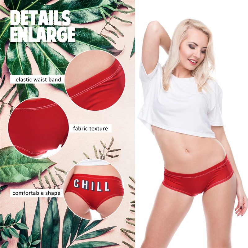 Горячее сексуальное женское нижнее белье CHILL Red стринги трусы красивое с принтом
