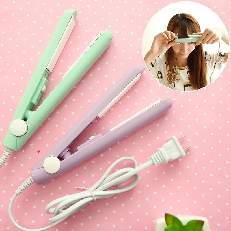 

2019 New Hair Straightening Iron Hair Curler Ceramic Curling Iron Corrugate Styling Tools Straightening Mini Pink Hair Beauty