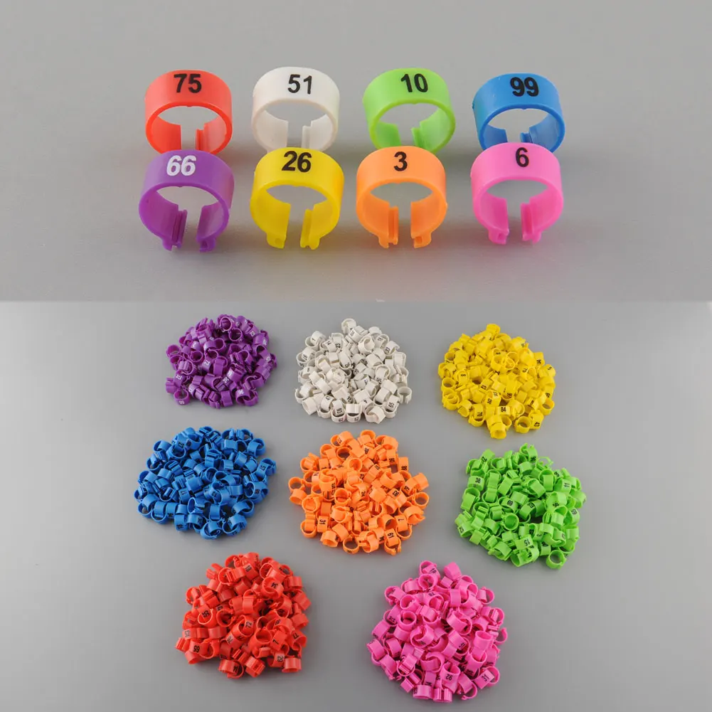 

100Pcs 1-100 Numbered Poultry Leg Bands Pigeon Parrot Duck Hen Clip Rings Inner Diameter 10.5mm Pet Product Bird Appliances