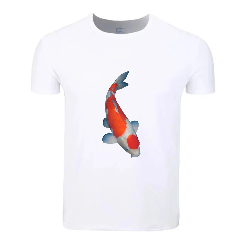 Акварельная хлопковая Футболка Koi Fish летняя повседневная футболка на заказ с