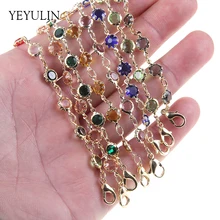 Новое красочное двухстороннее сверло в форме когтя горный хрусталь браслет высококачественный кристалл талисманы ювелирные изделия для женщин