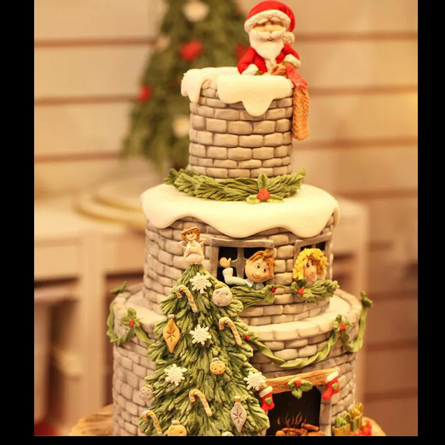 

1PCS Christmas Trees Silicone Mold 3D Craft Wedding Fondant Cake Decorating Tools Sugar Paste Candy Chocolate Clay Molds A112
