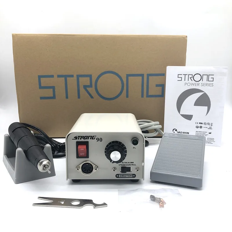 

Nail Polishing 65W Strong 210 102L handle STRONG 90 Nail Drills Machine Manicure Pedicure Electric File Bit Nails Art Equipment