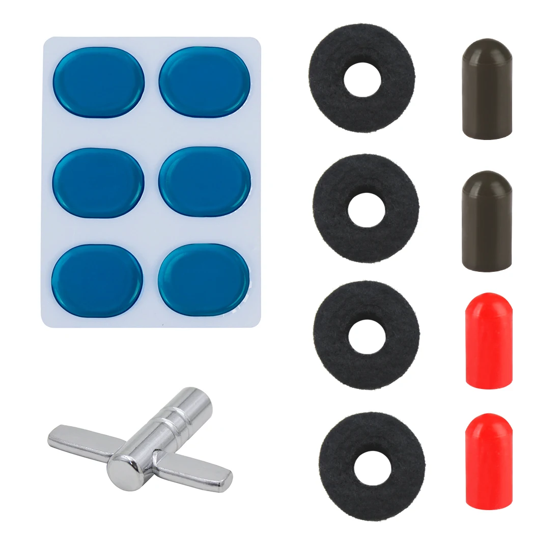 

New SLADE Drum Kit Parts Set Stand Cymbal Felt Washers Wadding Copper Tuning Key Drum Silencer Pads Percussion Accessories