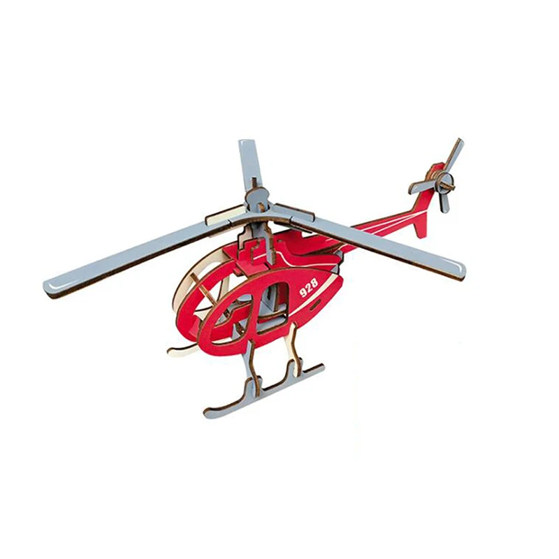 DIY Wooden Assembly Aircraft Model Building Blocks Helicopter Fighter Educational Toys Jigsaw Handicraft | Игрушки и хобби