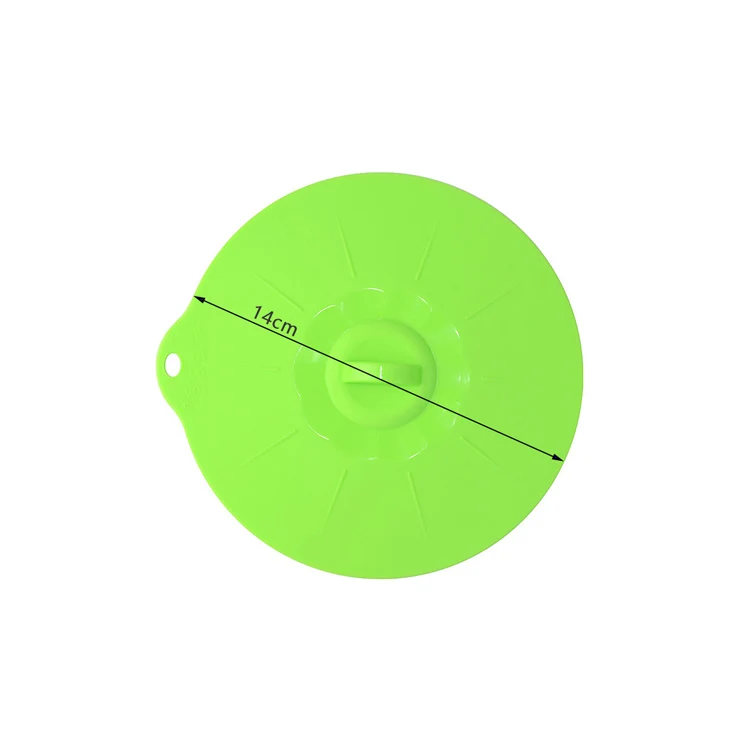 14cm Green Силиконовые вскипятить над разливом крышка/консервационная крышка/крышка сковороды/печь безопасна вместо пластиковой обертки - Цвет: 14cm Green