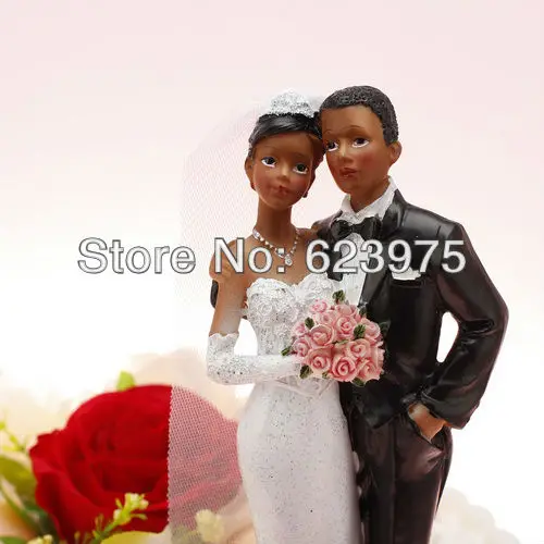 Unique Wedding Cake Topper American African Wedding Couple