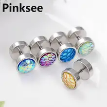 1 шт., нержавеющая сталь, цветные весы, штанга, заглушки, серьги, модные ювелирные изделия для мужчин и женщин, искусственный калибр, пирсинг для ушей