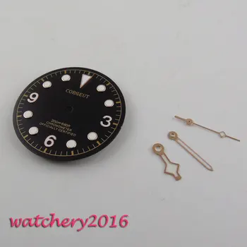 

30.4mm black corgeut dial Watch Dial Analog for 2824 2836 Movement watch (dial +hands)