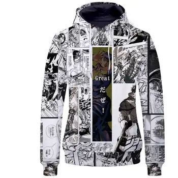 

SzBlaZe JoJo's Bizarre Adventure 3D Print Hoodies Higashikata Josuke Jotaro Sherif Fashion with Caps Clothes Cosplay Costume