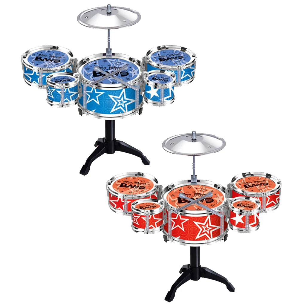 

Cute Mini Jazz Drum Percussion Instruments Set Kit Musical Toys for Toddlers and Preschoolers Engage Music Interest Random Color