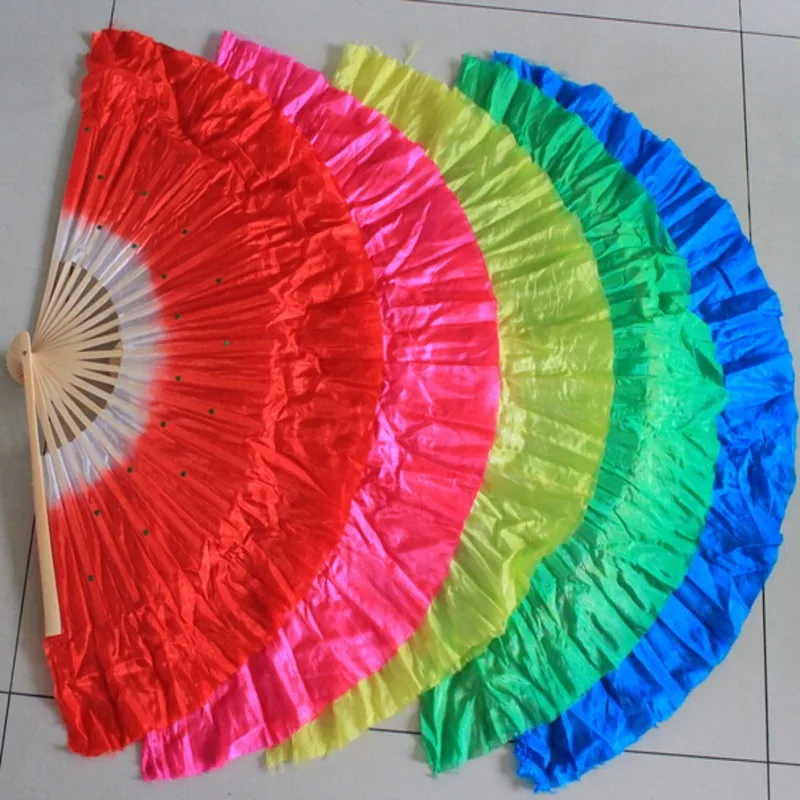 

Free shipping 30pcs/lot Chinese silk fabric dancing fan with 5colors available