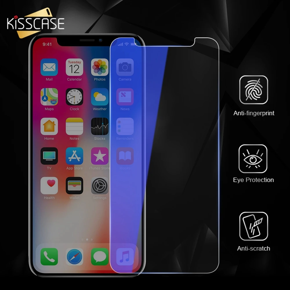 Koop KISSCASE 9 H Gehard Glas voor iPhone 7 7 plus 3D Plating Spiegel Screen Protectors voor iPhone X Volledige Dekking Voor iPhone 7 8 X