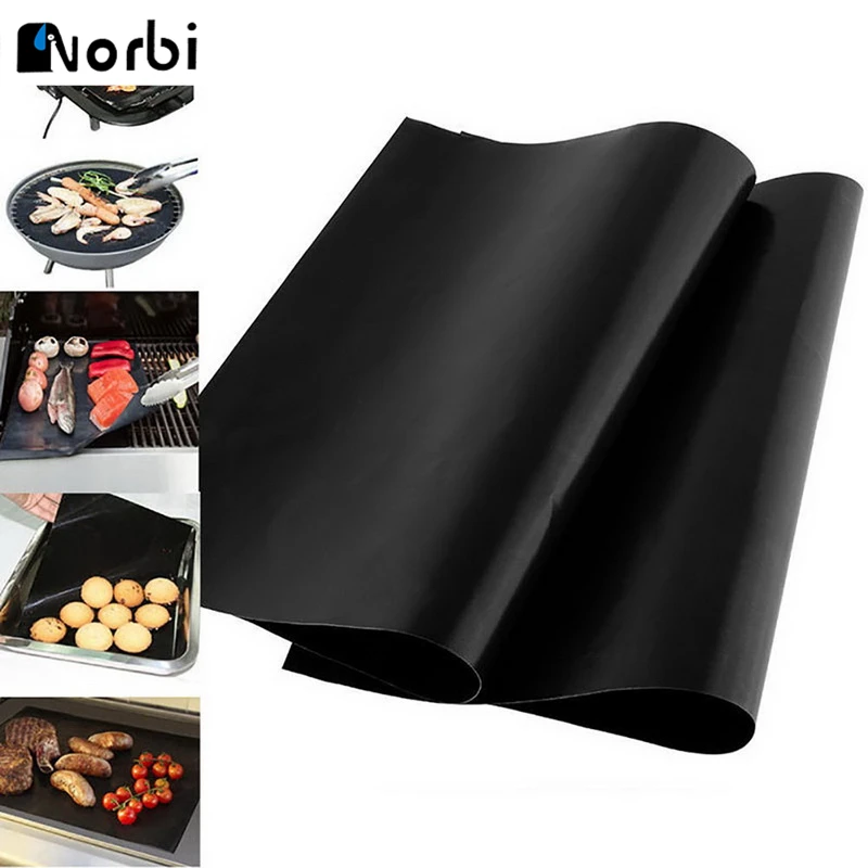

2pcs/set Grill Mat Barbecue Baking Liners Non-stick Reusable Teflon Sheets Hand washable BBQ Cooking Tool Dishwasher Safe