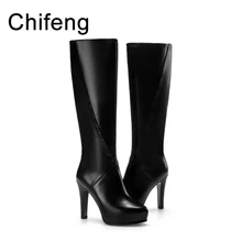 womens booties shoes women high heel boots woman winter high boots black women’s genuine leather shoes