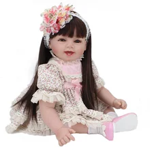 Силиконовые куклы Reborn Baby, гиперреалистичные пупсы Play House Toy подарок на день рождения парики с длинными волосами платья для девочек Brinquedods