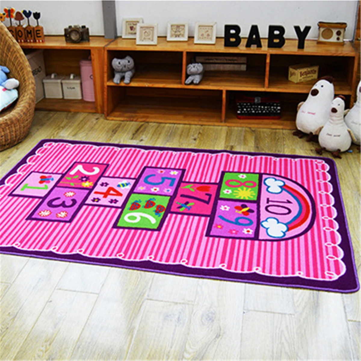 

100x150cm Kids Children Playmat Baby Floor Playing Mat Rug Game Activity Crawling Blanket Carpet Playroom Kindergarten Pink