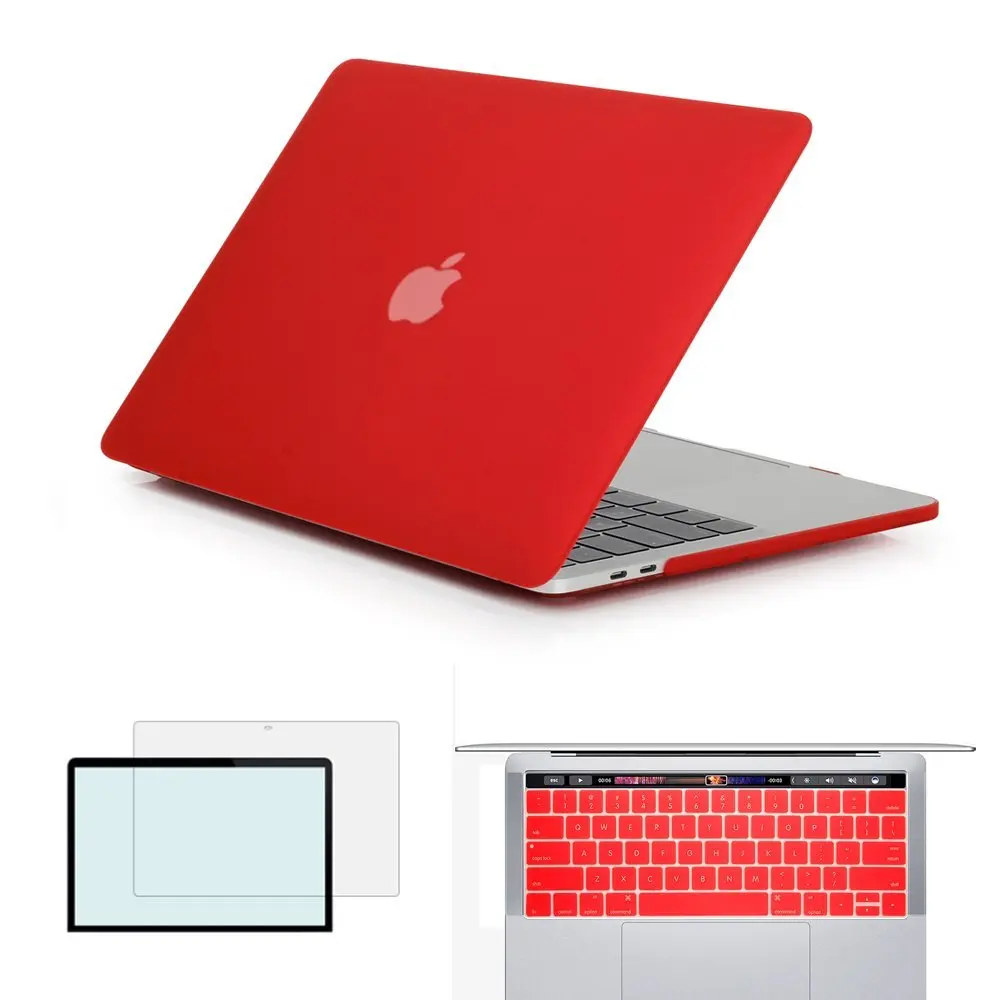 Для Mac Book New Pro 13 15 дюймов с сенсорной панелью+ чехол-клавиатура чехол для ноутбука для Apple MacBook Air Pro retina 11 12 13 15 оболочка - Цвет: Matte Red