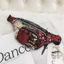 Поясная сумка для женщин и мужчин, унисекс, повседневная, двухцветная, блестящая, с блестками, унисекс, поясная сумка, мужская сумка-пояс, хип-кошелек, поясная сумка, 3 цвета