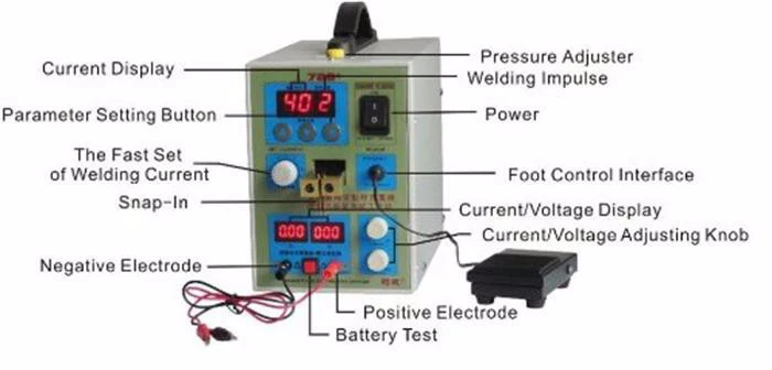 Батарея микрокомпьютер точечная Импульсная Сварка машина MCU педаль сварочный аппарат 787A+ Батарея Возможность зарядное устройство ножная педаль C0118