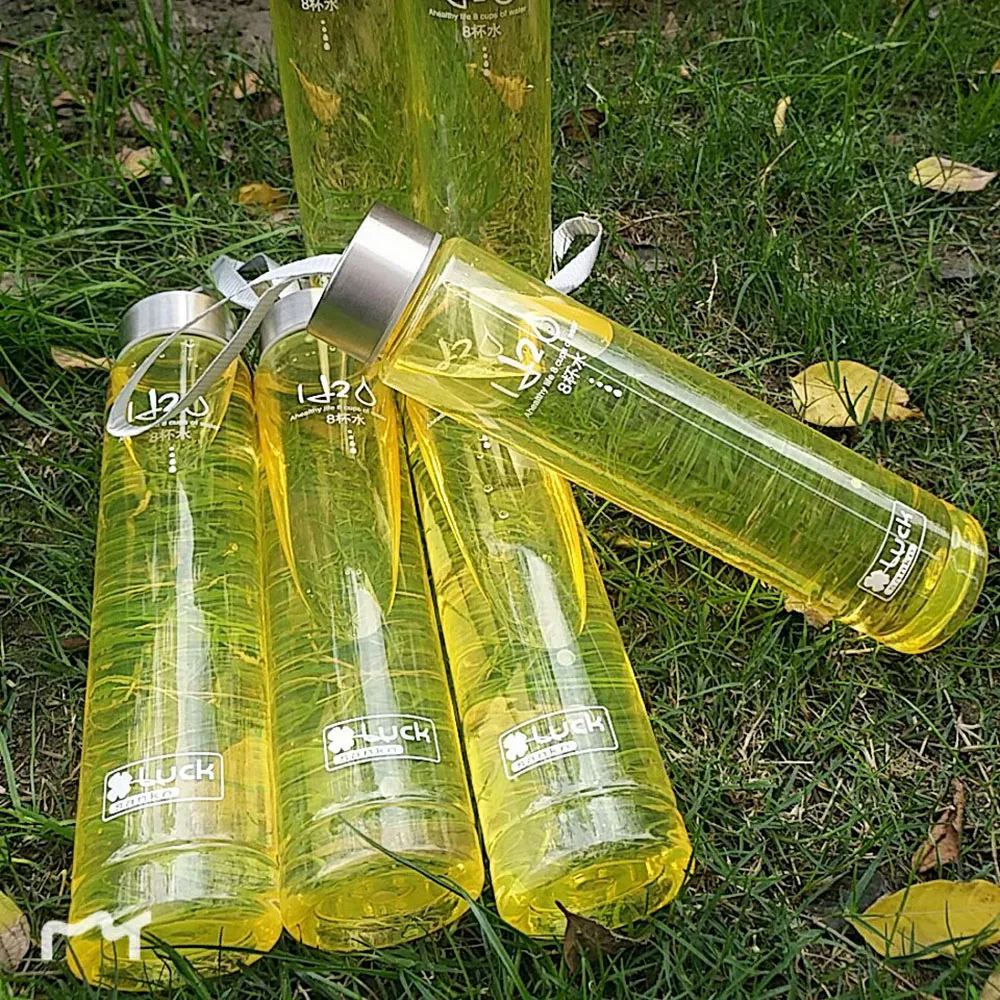 

WTCABROE 280ML Unbreakable Transparent Plastic Multi-colored Water Bottle Portable Summer Outdoor Sports frosted Water Bottles