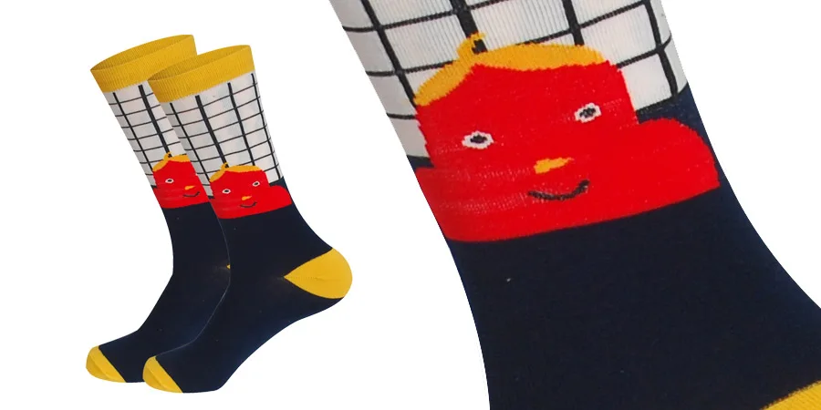 Веселые носки для мужчин и женщин; забавные носки с рисунками животных; подарок на свадьбу; дышащие носки из чесаного хлопка; нейтральные носки; Eur36-43