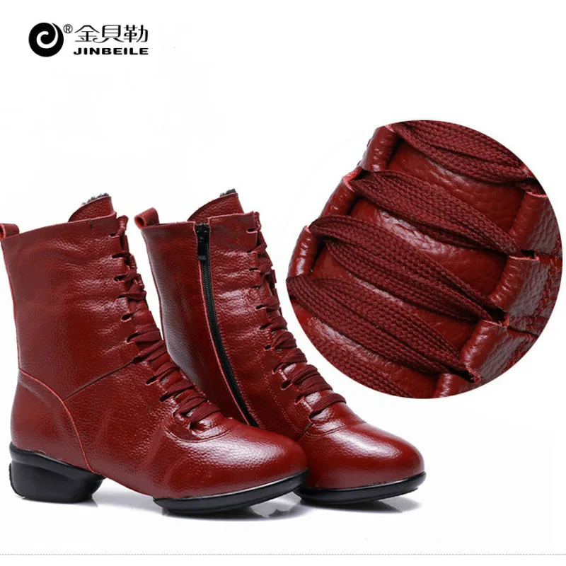 Women's boots, spring, summer, new leather, soft bottom, fitness shoes, modern dance, square dance, Sailor Dance shoes.