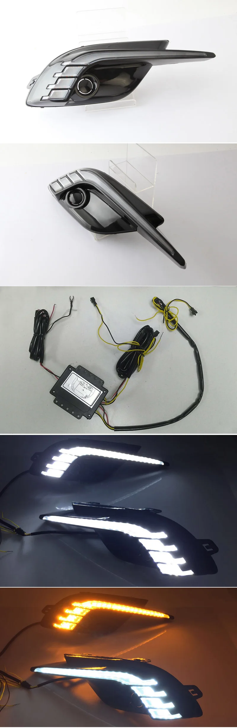 Светодиодный дневного света для Mazda 3 Axela Водонепроницаемый 12 V желтый поворотов Световой индикатор бампер лампы светодиодный DRL
