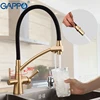 Gappo Kitchen Faucets with filter water pull out cleaning deck mounted mixer cold hot water faucet black soft Silicone pvc tube ► Photo 2/6