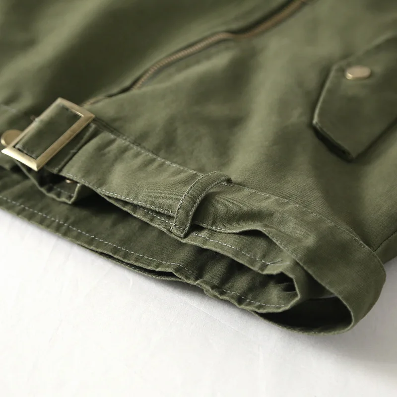 Ubei 2019 Hot style lapel side zip belt short biker jacket women spring casual loose coat Streewear bomber jacket