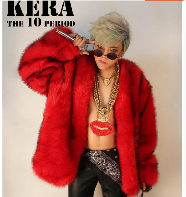 red fur coat mens