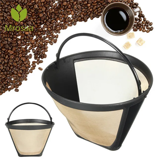 Special Price KCASA Durable Reusable Coffee Filter 10-12 Cup Permanent Cone-Style Coffee Maker Filter Gold Mesh With Handle Cafe Coffee Tool Special Price KCASA Durable Reusable Coffee Filter 10-12 Cup Permanent Cone-Style Coffee Maker Filter Gold Mesh With Handle Cafe Coffee Tool