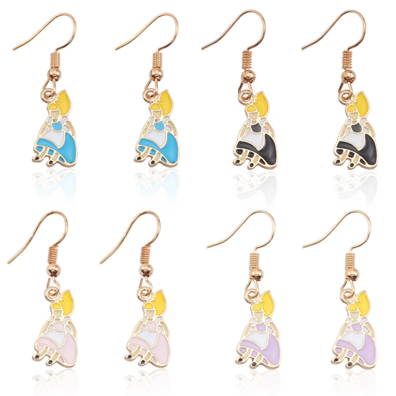 DIY серьги для женщин милые аниме девочек модные кавайные коробки Алиса в стране