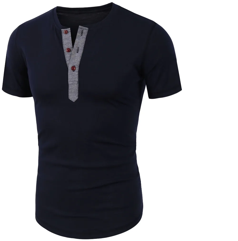 New Fashion 2016 Mens Casual Slim Fit Henley Short Sleeve Cool Shirts